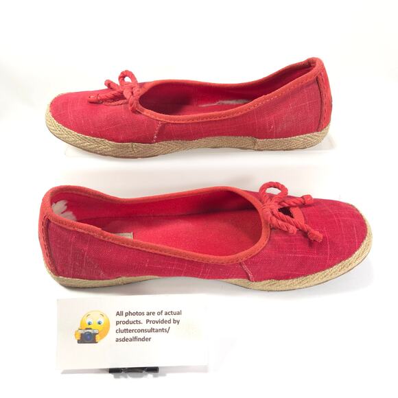 UGG Canvas Casual Ballet Flats Slip On Womens Size 8 1008397 Red - Picture 4 of 9